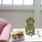 1:12 Miniature golden pendulum clock dollhouse diy doll house decor accessor -DB