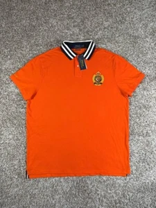 Polo Ralph Lauren Custom Slim Fit Embroidered Crest Orange Polo Shirt Size 2XL - Picture 1 of 14