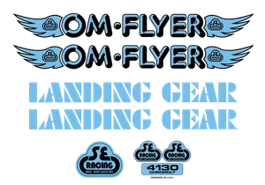 SE Racing "OM FLYER" decal set - BABY BLUE/BLACK (from SE Racing) - Picture 1 of 1