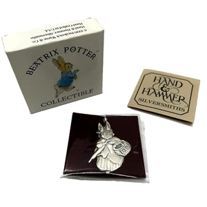 Rare Vtg Hand & Hammer Silversmiths Beatrix Potter Sterling Christmas Ornament - Picture 1 of 7