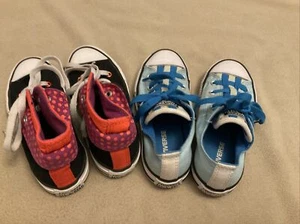 Converse Sneaker Lot 12 Girls Fun Patterns Blue Purple Orange Hi Low Tops - Picture 1 of 8