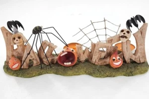 Vtg Mitchell Import Halloween Whimsical Folk Tealight Candle Holder Spider JOL  - Picture 1 of 7