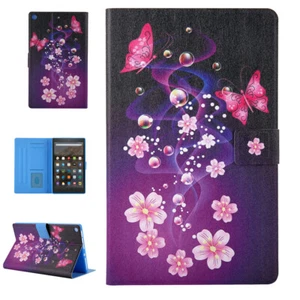 For Amazone Kindle Fire HD 10 9th Gen 2019/7th Smart Leather Pattern Case Cover - Picture 1 of 21
