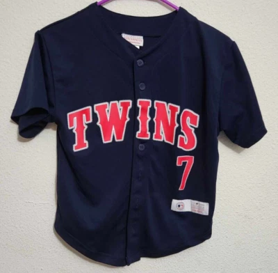 Minnesota Twins Mauer #7 Button-Up Boys Size 8 Short-Sleeve T-Shirt - Image 1 of 3