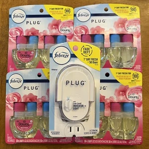Febreze Plug Ricarica Deodorante Downy Aprile Fresco 4 Confezioni Doppie + Scalda Olio - Foto 1 di 4