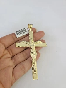 10k  Jesus Crucifix Cross Charm Pendant Religious REAL 10Kt Yellow Gold Genuine. - Picture 1 of 5