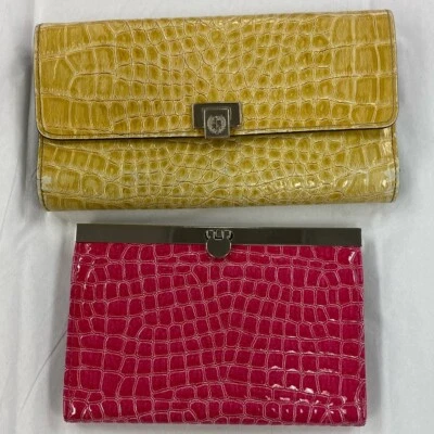 Liz Claiborne Cartera Cuero Reptil Rosa y Verde Pack de 2 Foto 1 de 4