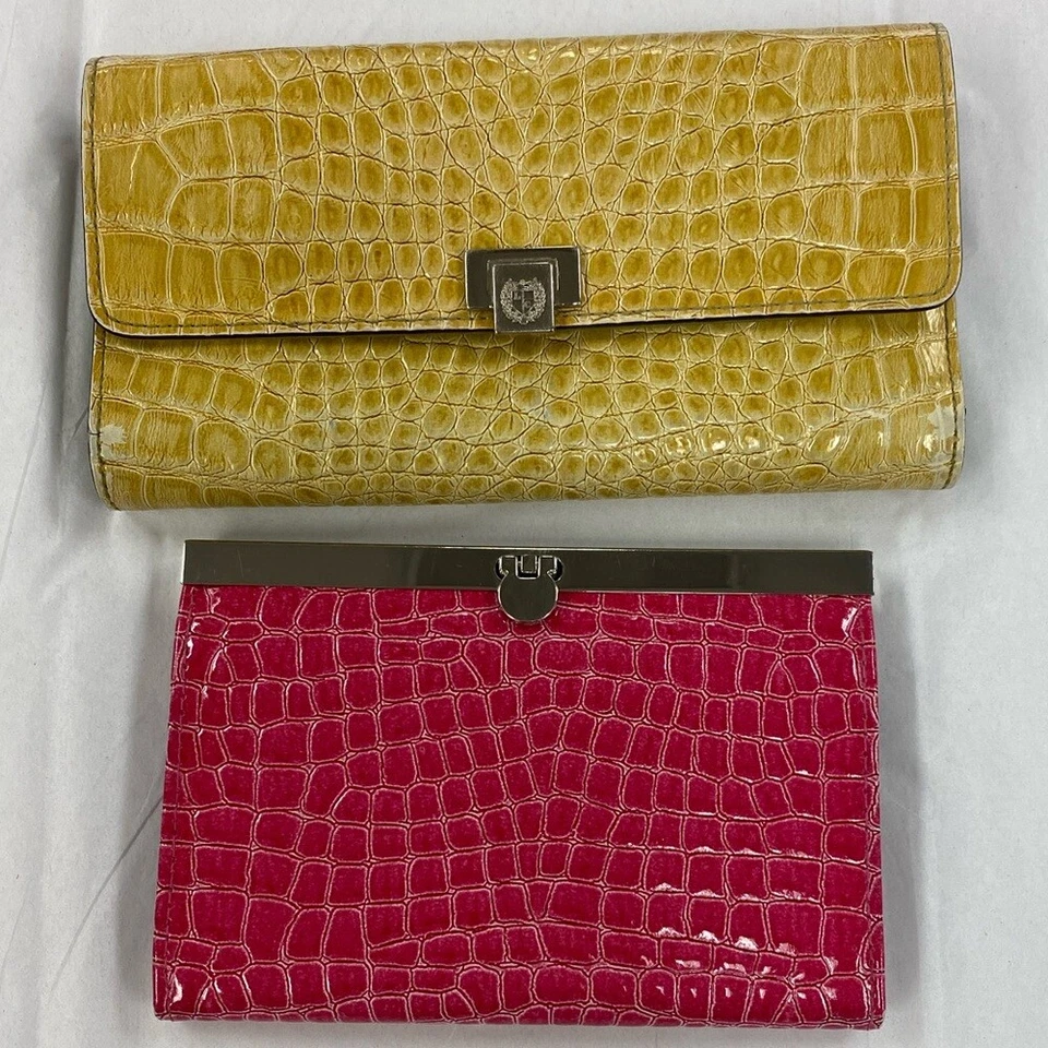 Liz Claiborne Cartera Cuero Reptil Rosa y Verde Pack de 2 Foto 1 de 4