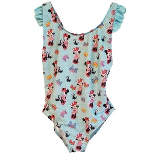 Disney Store Minnie Mouse Figaro Cat Bathing Suit Polka Dot Ruffles Sz 7/8 Girls - Picture 1 of 3