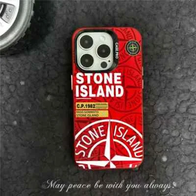 📱 Coque iPhone Stone Island Rouge Modèles X XS XR - 11 à 16 Plus Pro Max