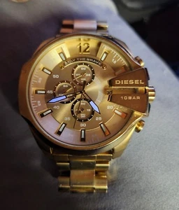 Diesel Mega Chief Chronograph Gold Watch - Picture 1 of 6