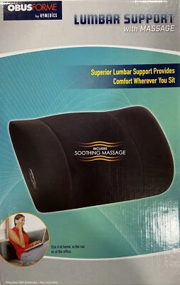Homedics Group Canada Soporte Lumbar con Masaje Obusforme Negro (Lado a Lado) Foto 1 de 3