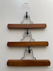 Wooden Clamp-Style Hangers (Lot of 3, Medium Brown) Pants Skirts Clothes Artwork