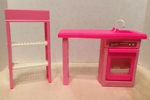 Vintage 1994 Barbie So Much to Do! Kitchen Sink Dishwasher Combo & Shelf EUC - Picture 1 of 9