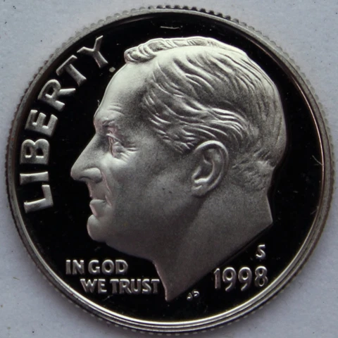 1998-S Proof Roosevelt Dime Cover