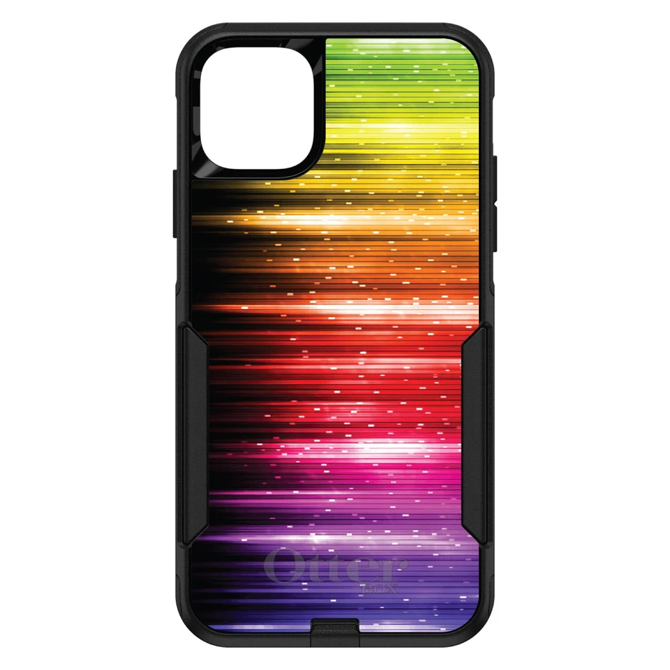 OtterBox Commuter for Apple iPhone (Pick Model) Rainbow Light Glowing Lines - Image 1 of 1