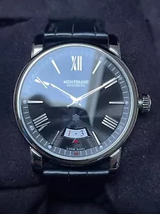 Montblanc Star Steel Collection 42mm Automatic Black Dial Alligator Strap 115122 - Bild 1 von 6