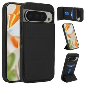 For Google Pixel 9 Pro XL 8 Pro Shockproof Leather Card Slot Silicone Case Cover - Picture 1 of 18