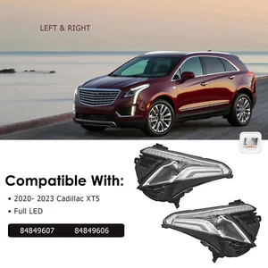 For Cadillac XT5 20-2023 Front Left & Right FULL LED Headlight 84849606 84849607 - Picture 1 of 23