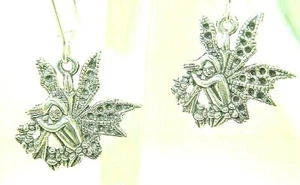 New Wonderful FAIRY Pixie Silver-tone Drop Dangle Earrings 1-1/2" Long - Bild 1 von 3