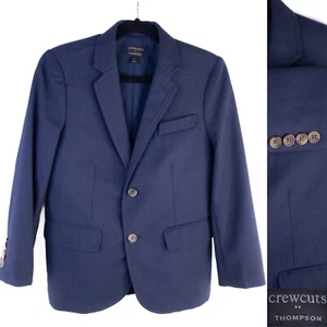 CREWCUTS Thompson Blue Sports Coal Casual Jacket Blazer Sz 6-7 Boy's WOOL - Picture 1 of 13
