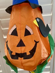 Windsock Halloween Jack O Lantern Pumpkin Witch Hat Crow Flag Decoration 2004 - Picture 1 of 7