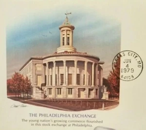 1979 The Philadelphia Exchange Postcard Envelope w/ Stamp 1st Day Issue vtg - Picture 1 of 4