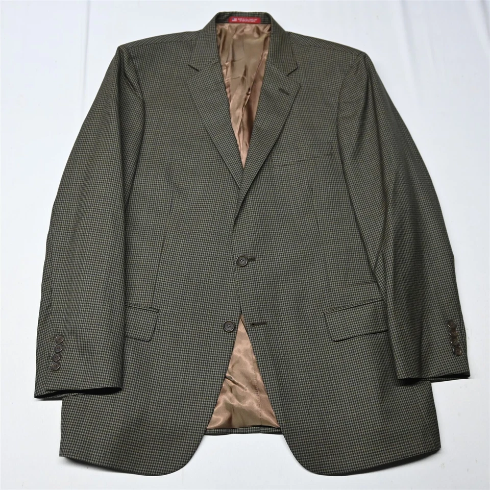 Hart Schaffner Marx 44R Verde Cuadros Hecho en EE. UU. Lana Hombre Traje Chaqueta Abrigo Deportivo Foto 1 de 4