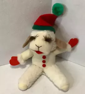Vintage 1993 Shari Lewis Lamb Chop Christmas Hat Plush Stuffed Animal Toy 7" - Picture 1 of 3