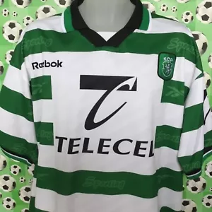 BNWOT X LARGE 99 - 00 SPORTING LISBON HOME FOOTBALL SHIRT - Picture 1 of 1