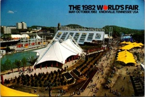 Postal de recuerdo oficial de la Feria Mundial de Knoxville 1982, TN vista aérea mayo - octubre - Imagen 1 de 2