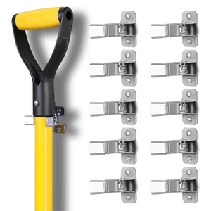 Shovel Holder Wall Mount Garden Tool Organizer 10 Pack Broom Mop Spring Grip H-D - Picture 1 of 5