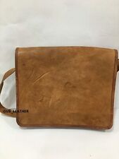 18" Men's Leather Messenger Real Satchel Bag Genuine Laptop Brownish Briefcase
