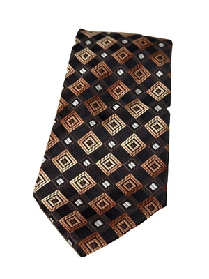 Corbata de cuello Croft & Barrow para hombre 100 % poliéster dorado, negra multi, geo 60”x 3,25 Foto 1 de 4