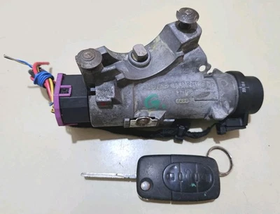 AUDI A4 B6 IGNITION BARREL STARTER SWITCH ONE FOB KEY  4B0905849  4B0905851G - Image 1 of 4