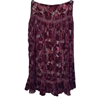DStudio Womens Velvet Burnout Skirt Size 8 Whimsigoth Witchy Fairy Sequins Vamp - Image 1 of 4