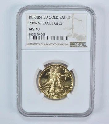Águila de oro bruñido 2006-W $25 1/2 OZ oro MS70 NGC Foto 1 de 3