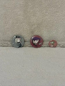 VTG Invader Zim- Dib, Gaz & Gir Pinback Button Lot Nickelodeon Hot Topic 2002 - Picture 1 of 7