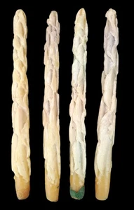 Set Of 4 Vintage Ugly Surprise Taper Drip Candles 12 Inches Mystery Odd Color - Picture 1 of 5