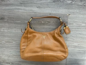 Prada Vitello Daino Light Bright Brown Leather Shoulder Bag - Picture 1 of 4