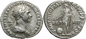Roman silver denarius of the Emperor Trajan - Providentia - Picture 1 of 1
