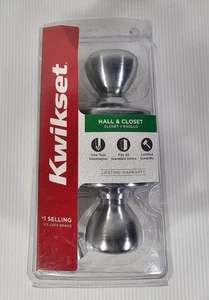 NEW Kwikset Hall & Closet Satin Door Knob  - Picture 1 of 3