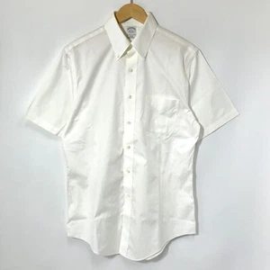 Brooks Brothers Men's White Short Sleeve Button-Down Shirt L Casual Used - Picture 1 of 6