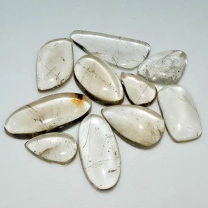 10 Pcs 126 Cts Natural Rutile Quartz Cabochon Loose Gemstone 28x10 14x9mm #3410 - Picture 1 of 5