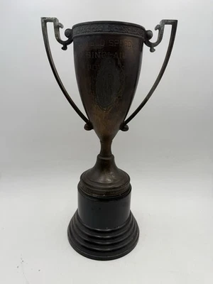 复古 Sinclair Power X 镀银 Speedway Racing 18" Loving Trophy Cup 1955 — 第 1/4 张图片