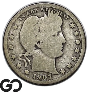 1907-S Barber Quarter - Picture 1 of 3