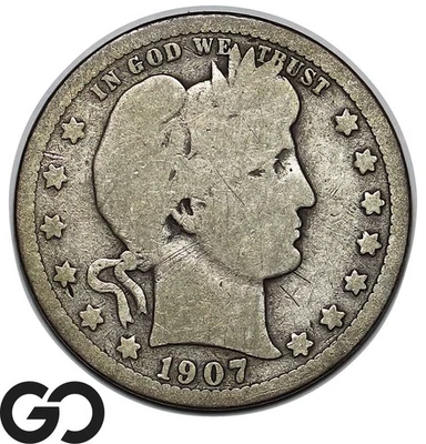 1907-S Barber Quarter - Image 1 of 3