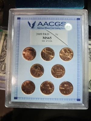 2009P and D Lincoln Bicentennial Pennies Graded MS65 - Image 1 of 4
