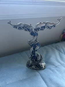 Welforth Pewter Dolphin Jewelry Hanger. Two-Sided. 6 1/2” Tall - Picture 1 of 5