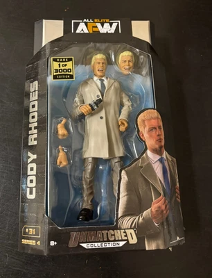 Figura de acción AEW colección inigualable Cody Rhodes rara 1 de 3000 persecución sellada Foto 1 de 2